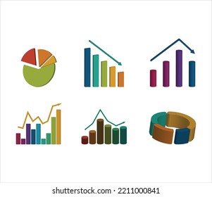 Collection of Presentation Graphic Finance Colored Vector 