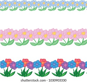 Collection of pretty cartoon spring and summer flowers