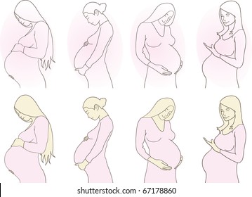 Collection of pretty pregnant women