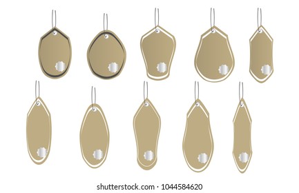 collection of price tag silhouette sticker label sale banner element isolated background