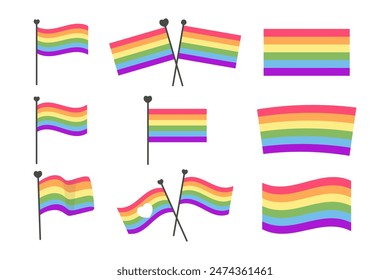 Collection pride flag flat style