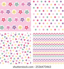 Collection print baby kids, flower print, dots print, chevron print, colorful 