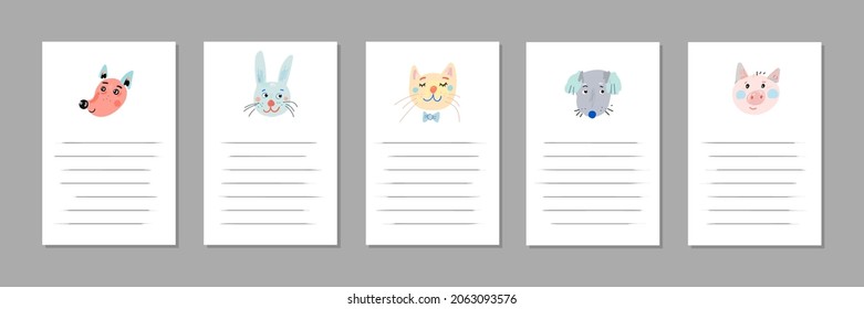 Collection of printable sheets with cute pets