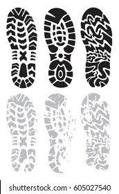 collection of prints of shoes vector illustration