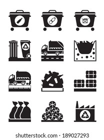 Collection and processing of garbage - vector illustration svg