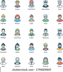 Collection of Professional Avatars In Flat Style 