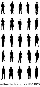 Collection Of Professional Doctor Silhouettes. Vector Image