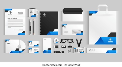 collection of professional stationery template for business presentation vector