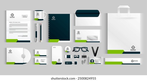 collection of professional stationery template for business presentation vector