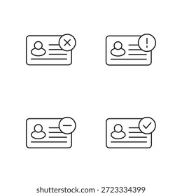 Collection of profile cards with various status symbols