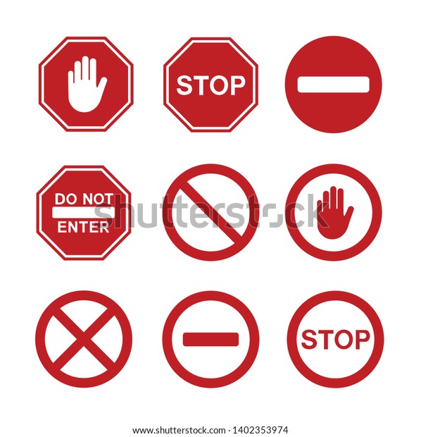 Collection Prohibition Traffic Signs No Sign Stock Vector (Royalty Free ...