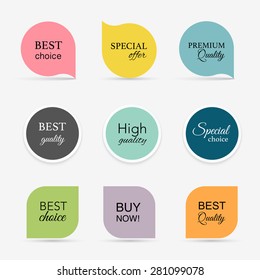 Collection of promo seals/stickers. Isolated vector illustration