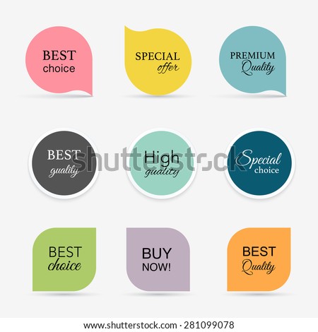 Collection of promo seals/stickers. Isolated vector illustration