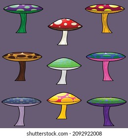 A collection of psychedelic mushrooms. 