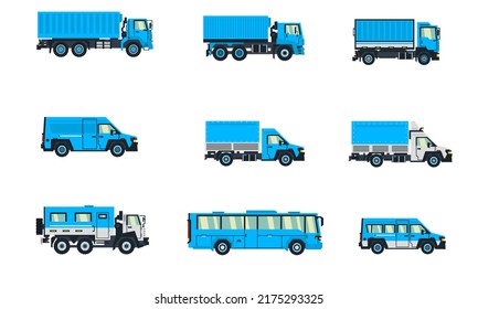 a collection of public transportation in the form of vector