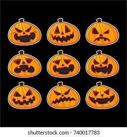 Collection of pumpkin head for halloween