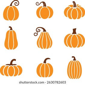 A collection of pumpkins for artwork compositions