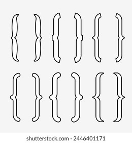 collection of punctuation bracket frame background for text talk or dialog vector