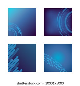 collection of purple blue green tone background banner for social design eps 10 vector