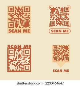Collection of qr code stickers scan me