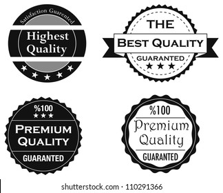 Collection of Quality and guaranty labels