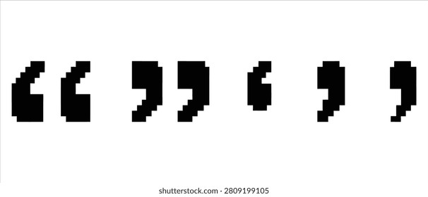 Collection of quotation mark symbols for text formatting with quotation typography punctuation dialogue editorial quoteicon citation communication language punctuationmark literary