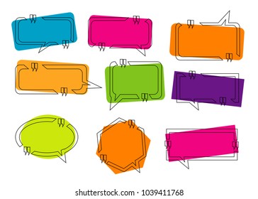 collection of quote box bubble speech talk frame templates vector