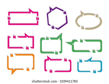 collection of quote box bubble speech talk frame templates vector