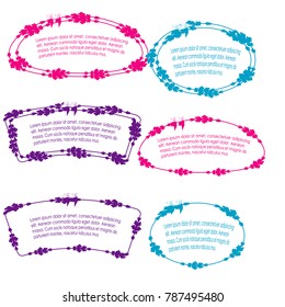 collection of quote box bubble speech template vector isolated on white background