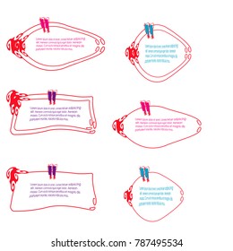 collection of quote box bubble speech template vector isolated on white background