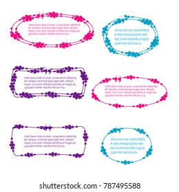 collection of quote box bubble speech template vector isolated on white background