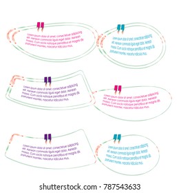 collection of quote box bubble speech template design vector isolated background