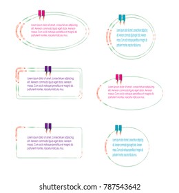collection of quote box bubble speech template design vector isolated background