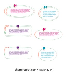 collection of quote box bubble speech template design vector isolated background