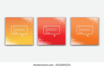 Collection of quote box frames and icons. Text in brackets. Blank template of quote remarks.