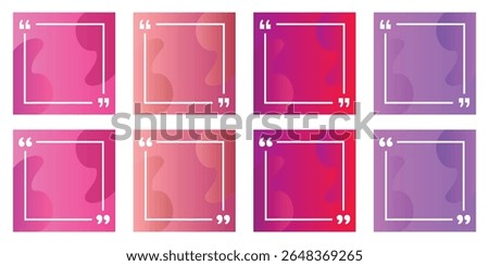 Collection quote frame icons featuring abstract fluid shapes and clean square text boxes. Perfect for social media posts, UI elements, banners, and design layouts.