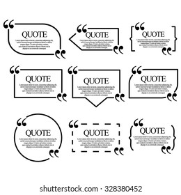 Collection of quote text bubbles with commas - vector illustration