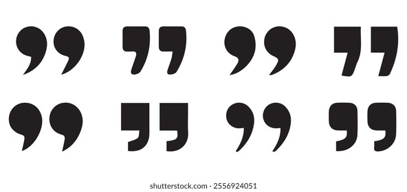 Collection quotes icon set. Black quotes icon set. Speech mark. Inverted commas symbol. vector illustration EPS 10