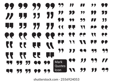 Collection quotes icon set. Black quotes icon set. Speech mark. Inverted commas symbol. vector illustration EPS 10