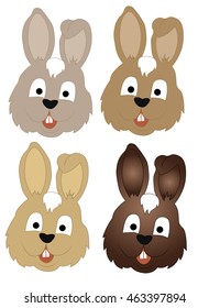 Collection rabbit heads, other colors