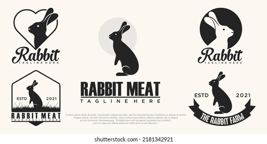 collection Rabbit Logo template vector icon illustration design