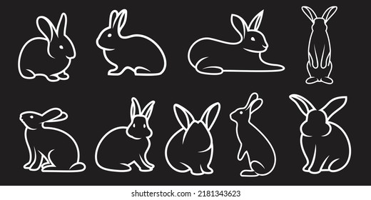 collection Rabbit Logo template vector icon illustration design