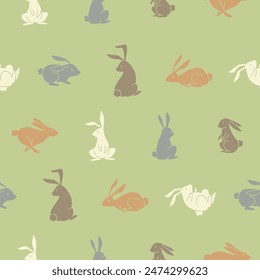 Collection of Rabbit Seamless Pattern Vector illustration Design
