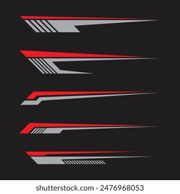 Colección de calcomanías de envoltura de coche de rayas de geometría de carreras