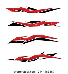 Collection of racing geometry striped vehicle wrap vinyl decals