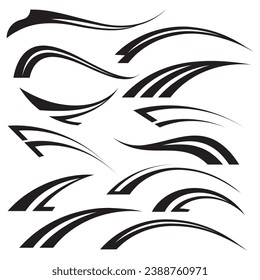 Collection of racing stripes vehicle wrap vinyl decal