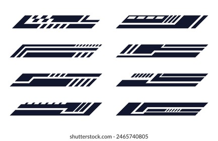 Collection of racing style car body wrap vinyl stickers