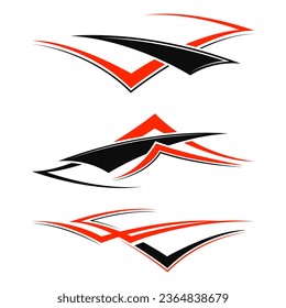 Collection of racing style car wrap vinyl decal