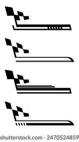 Collection of racing style geometric striped car wrap decals