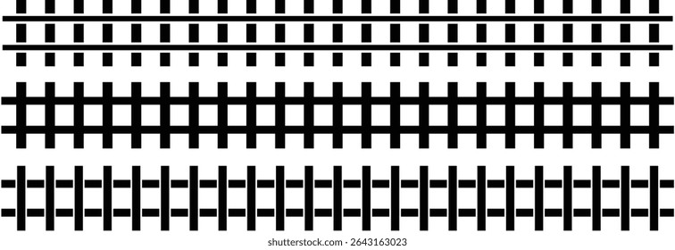 Collection of Railway Track Icons. Vector illustration of curved railroad isolated on a white background. set of railway track vector. collection